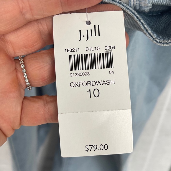 NWT J.Jill Denim Light Blue (Oxfordwash) Cropped Ankle Jeans sz 10 - Picture 8 of 10